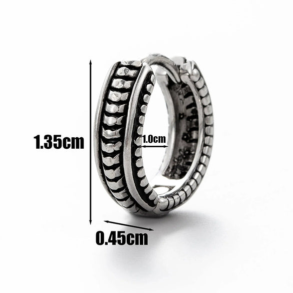 Wholesale Unisex Piercing Earrings Stainless Steel Cast Geometric Pattern Polished