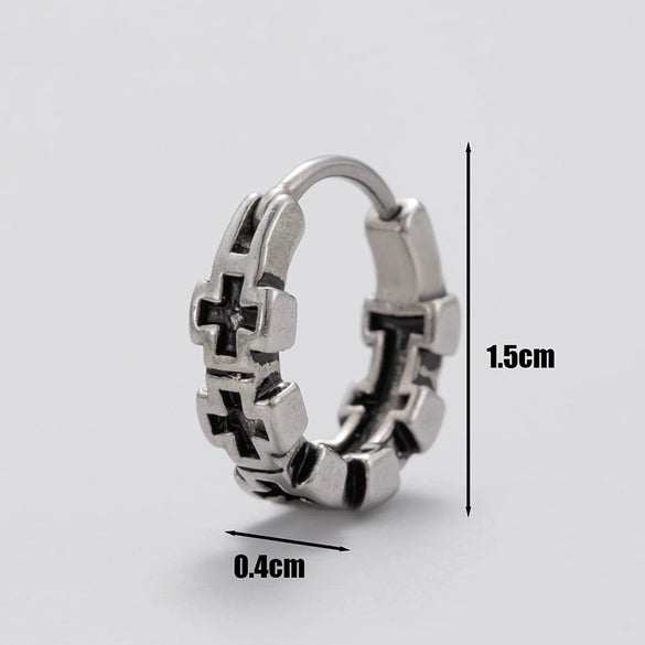 Wholesale Unisex Piercing Earrings Stainless Steel Cast Skull Cross Fashion Retro Polished