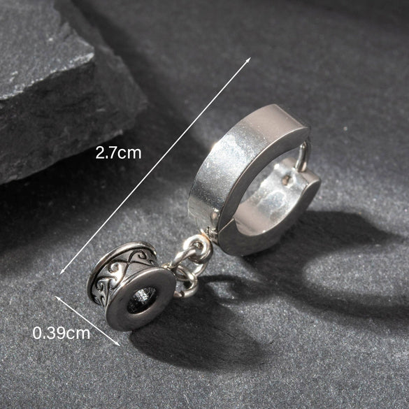 Wholesale Unisex Piercing Earrings Stainless Steel Cast Skull With Animal Zodiac Pattern Polished