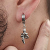 Wholesale Unisex Piercing Earrings Stainless Steel Cast Skull With Animal Zodiac Pattern Polished