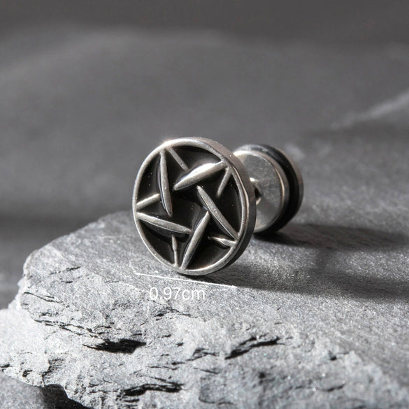Wholesale Unisex Piercing Earrings Stainless Steel Casting Geometric Punk Fashion Retro With Polishing