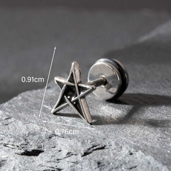 Wholesale Unisex Piercing Earrings Stainless Steel Casting Geometric Punk Fashion Retro With Polishing
