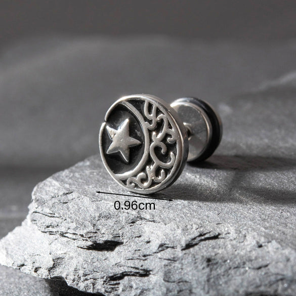 Wholesale Unisex Piercing Earrings Stainless Steel Casting Geometric Punk Fashion Retro With Polishing