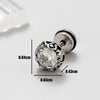 Wholesale Unisex Piercing Earrings Stainless Steel Casting Inlaid Zircon Punk Geometric Polishing Style