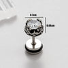 Wholesale Unisex Piercing Earrings Stainless Steel Casting Inlaid Zircon Punk Geometric Polishing Style