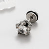 Wholesale Unisex Piercing Earrings Stainless Steel Casting Inlaid Zircon Punk Geometric Polishing Style