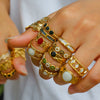 Wholesale Unisex Punk Geometric Ushaped Titanium Steel Electroplated Ring And Bracelet