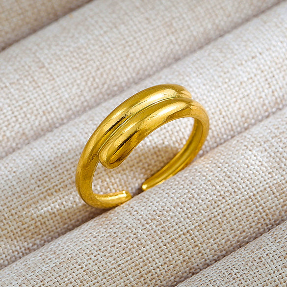 Wholesale Unisex Punk Geometric Ushaped Titanium Steel Electroplated Ring And Bracelet