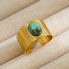 Wholesale Unisex Punk Geometric Ushaped Titanium Steel Electroplated Ring And Bracelet
