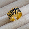 Wholesale Unisex Punk Geometric Ushaped Titanium Steel Electroplated Ring And Bracelet