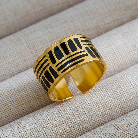 Wholesale Unisex Punk Geometric Ushaped Titanium Steel Electroplated Ring And Bracelet