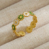 Wholesale Unisex Punk Geometric Ushaped Titanium Steel Electroplated Ring And Bracelet
