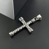 Wholesale Unisex Punk Hiphop Street Style Stainless Steel Cross Twist Necklace With Doll Pattern And Polishing Treatment