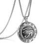 Wholesale Unisex Punk Style Alloy Eye Of Horus Pendant Necklace With Pearl Chain And Electroplating Design
