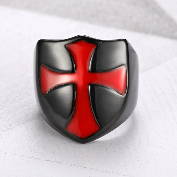 Wholesale Unisex Punk Style Irregular Nature Cross Stainless Steel Ring With Oil Treatment