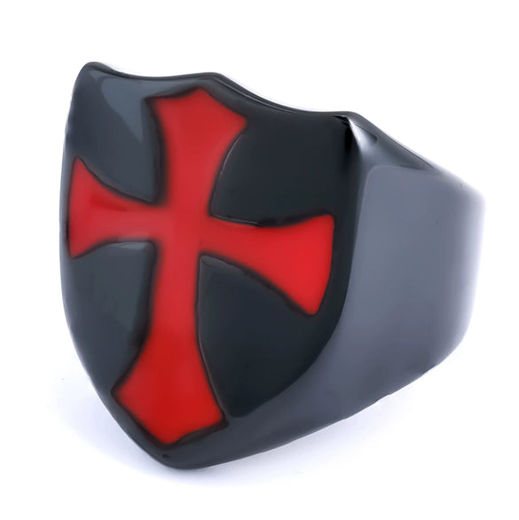Wholesale Unisex Punk Style Irregular Nature Cross Stainless Steel Ring With Oil Treatment