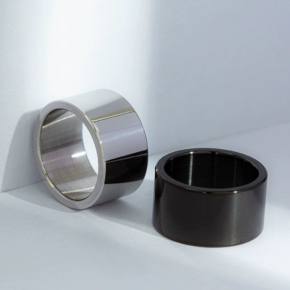 Wholesale Unisex Punk Trendy Titanium Steel Ring With Geometric Design And Electroplating