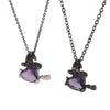 Wholesale Unisex Purple Zircon Inlaid Copper Goldplated Halloween Necklace With O Word Chain