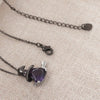 Wholesale Unisex Purple Zircon Inlaid Copper Goldplated Halloween Necklace With O Word Chain