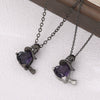 Wholesale Unisex Purple Zircon Inlaid Copper Goldplated Halloween Necklace With O Word Chain