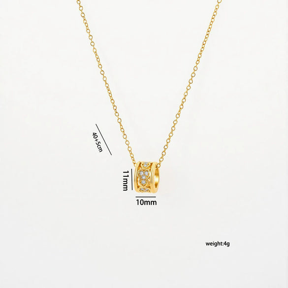 Wholesale Unisex Real Gold Plated Copper And Zircon Gourd Pendant Clavicle Chain Necklace Light Luxury Jewelry