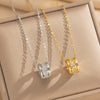 Wholesale Unisex Real Gold Plated Copper And Zircon Gourd Pendant Clavicle Chain Necklace Light Luxury Jewelry