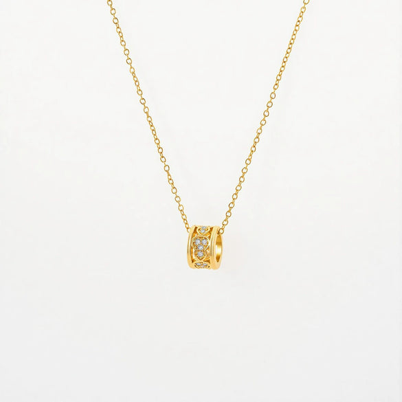 Wholesale Unisex Real Gold Plated Copper And Zircon Gourd Pendant Clavicle Chain Necklace Light Luxury Jewelry
