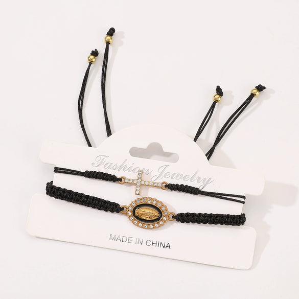 Wholesale Unisex Religious Cross Cord Twopiece Set Handwoven