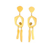 Wholesale Unisex Retro Elegant Cold Style Irregular Round Geometric Tassel Long Pendant Earrings Titanium Steel Electroplated