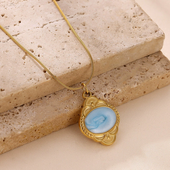 Wholesale Unisex Retro Geometric Electroplated Gold Stainless Steel Cross Chain Pendant Necklace