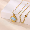 Wholesale Unisex Retro Geometric Electroplated Gold Stainless Steel Cross Chain Pendant Necklace
