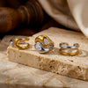 Wholesale Unisex Retro Geometric Stainless Steel Electroplated Rings