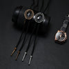 Wholesale Unisex Retro Hip Hop Leather Necklace With Alloy Pendant And Plaid Geometric Pattern