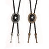 Wholesale Unisex Retro Hip Hop Leather Necklace With Alloy Pendant And Plaid Geometric Pattern