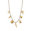 Wholesale Unisex Retro Minimalist Electroplated 18K Gold Stainless Steel And Copper Seahorse Pendant Clavicle Necklace With Braided Color Rope