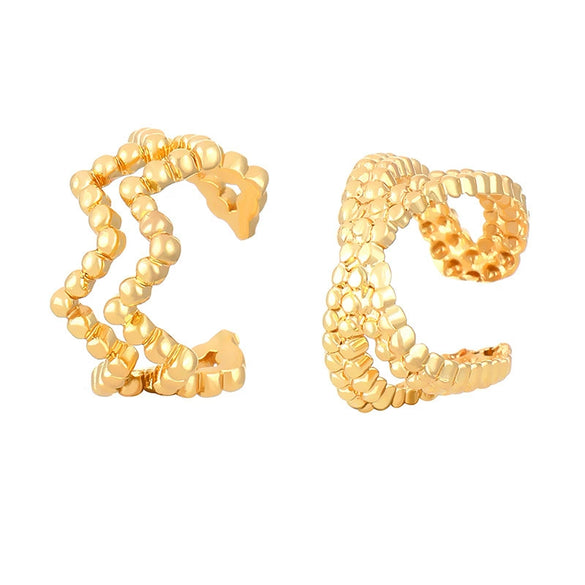Wholesale Unisex Retro Minimalist Geometric Cshaped Copper Electroplated Ear Clips For Men And Women