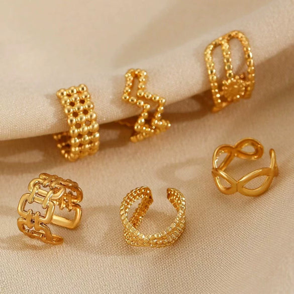 Wholesale Unisex Retro Minimalist Geometric Cshaped Copper Electroplated Ear Clips For Men And Women