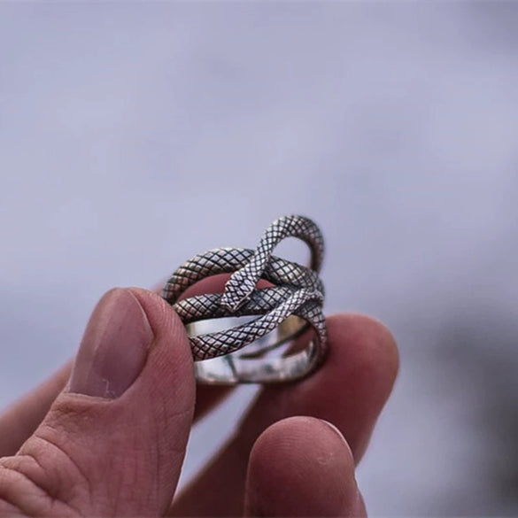 Wholesale Unisex Retro Silverplated Copper Snake Ring