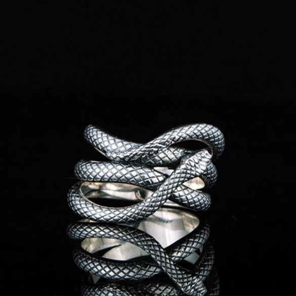 Wholesale Unisex Retro Silverplated Copper Snake Ring