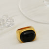 Wholesale Unisex Retro Square Stainless Steel 18K Goldplated Ring