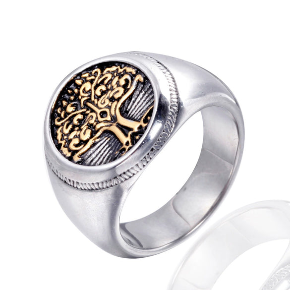 Wholesale Unisex Retro Titanium Steel And 316 Stainless Steel Ring With Animal And Zodiac Pattern