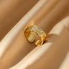 Wholesale Unisex Ring Copper 18K Gold Plated Geometric Irregular Set With Diamonds