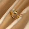 Wholesale Unisex Ring Copper 18K Gold Plated Geometric Irregular Set With Diamonds