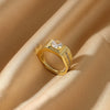Wholesale Unisex Ring Copper 18K Gold Plated Geometric Irregular Set With Diamonds