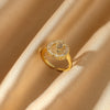 Wholesale Unisex Ring Copper 18K Gold Plated Geometric Irregular Set With Diamonds