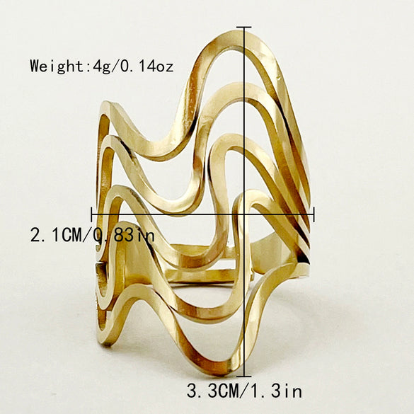 Wholesale Unisex Ring Stainless Steel Geometric Style Electroplating