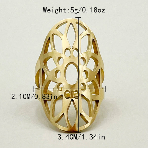 Wholesale Unisex Ring Stainless Steel Geometric Style Electroplating