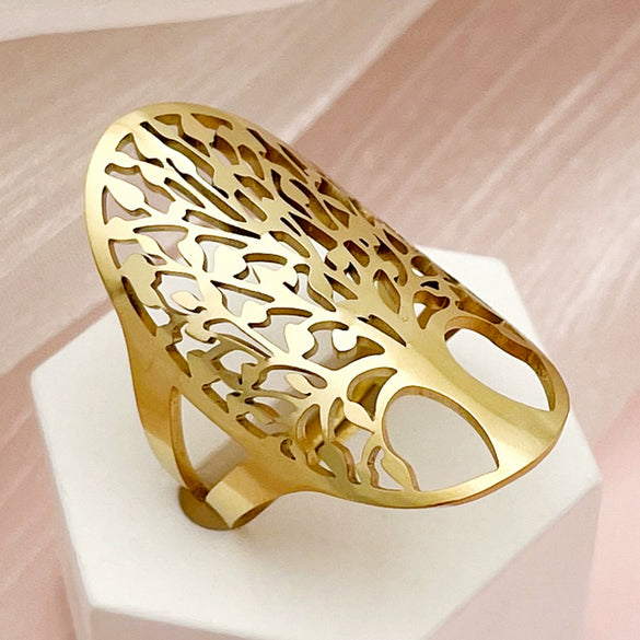 Wholesale Unisex Ring Stainless Steel Geometric Style Electroplating