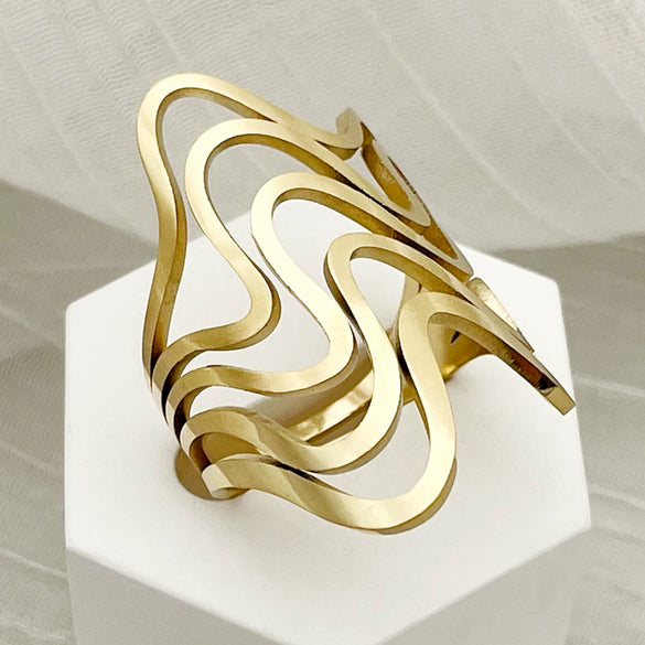 Wholesale Unisex Ring Stainless Steel Geometric Style Electroplating