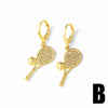 Wholesale Unisex Rock Earrings Copper 18K Gold Plated Geometric And Cartoon Pattern Simple Style